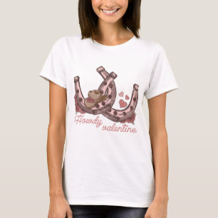 Camiseta Howdy Valentine Western Horseshoes