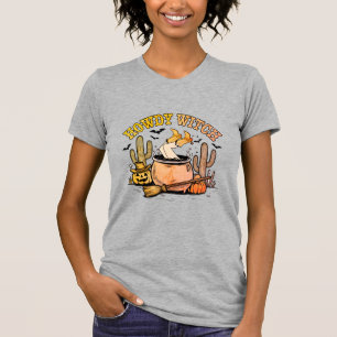 Camiseta Howdy Witch Western Halloween Cauldron