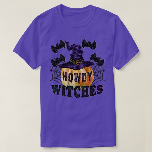 Camiseta Howdy Wites Happy Halloween Bats Pumpkin Witch H (Diseño del anverso)