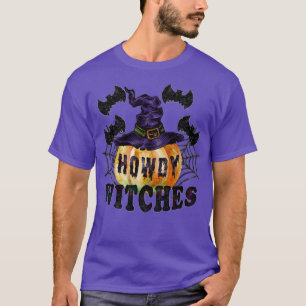 Camiseta Howdy Wites Happy Halloween Bats Pumpkin Witch H