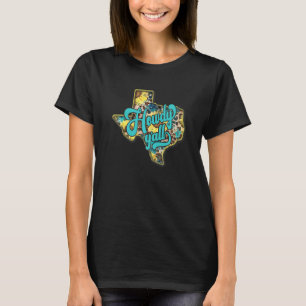 Camiseta Howdy Y'all Sunflower Texas Leopard Cheetah Trendy