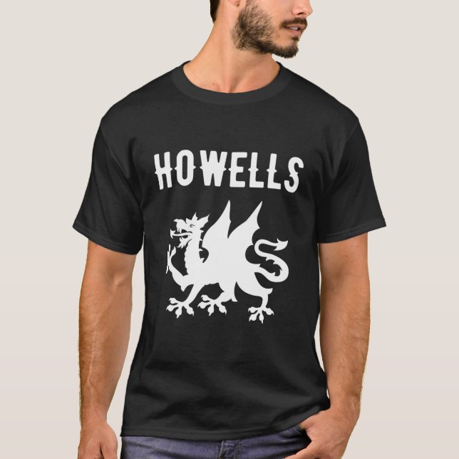 Camiseta Howells Nombre familiar galés Wales Heraldic D (Anverso)