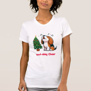 Camiseta Howl-iday Cheer Beagle Con Un Diseño De Árbol De N