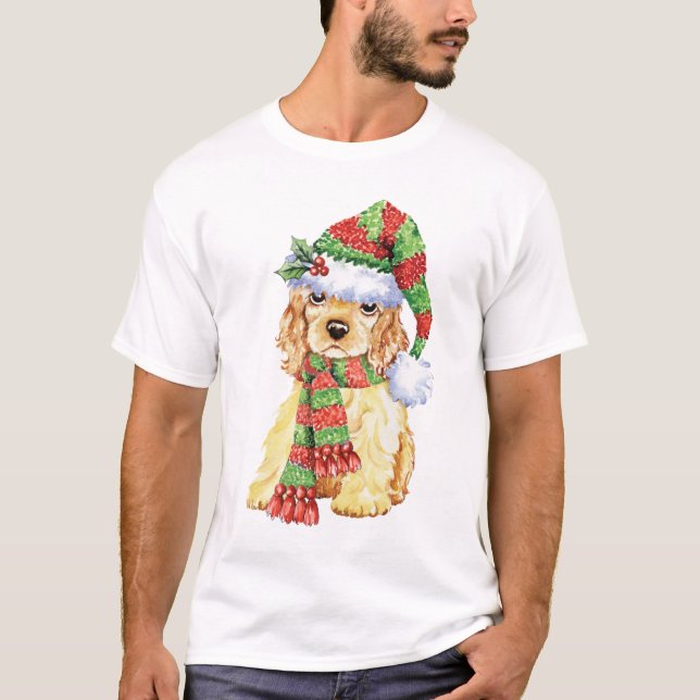 Camiseta Howliday feliz cocker spaniel (Anverso)