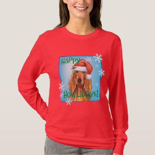 Camiseta Howlidays feliz Irish Setter