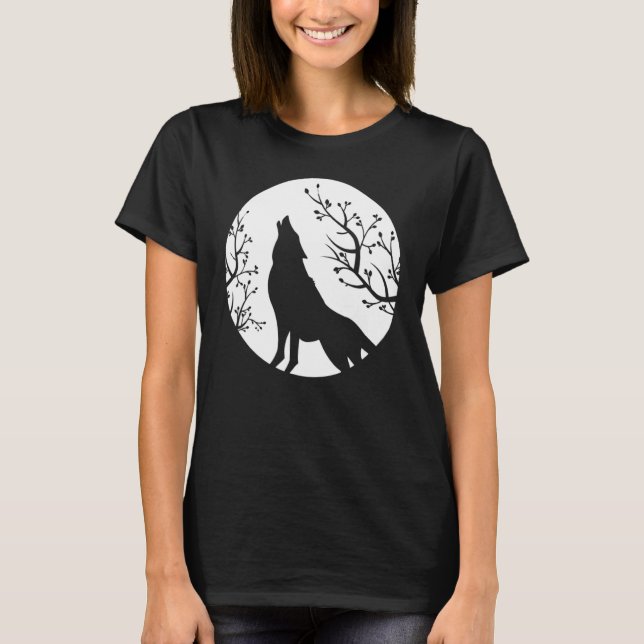 Camiseta Howling At The Moon Wolves Goth Gothic Wolf 1 (Anverso)