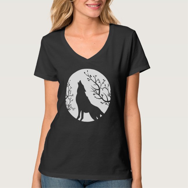 Camiseta Howling At The Moon Wolves Goth Gothic Wolf 2 (Anverso)