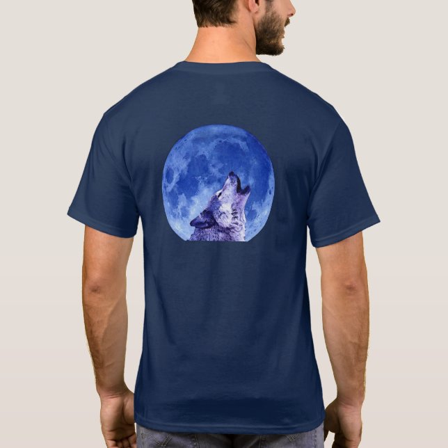 Camiseta Howling Wolf at Moon (Reverso)