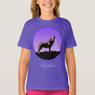 Camiseta Howling Wolf at Sunset - Original Wildlife Art T-