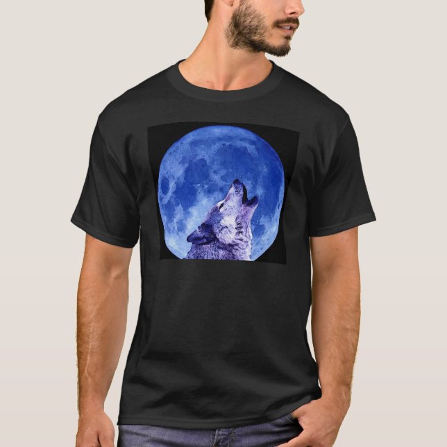 Camiseta Howling Wolf en la luna (Anverso)