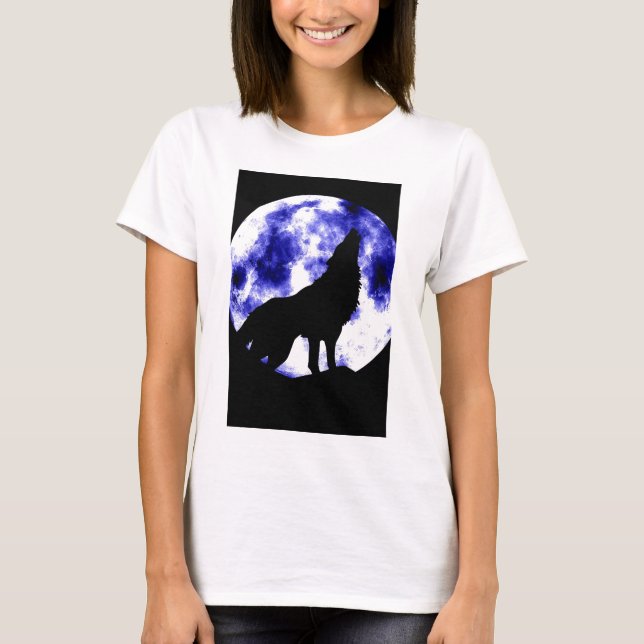 Camiseta Howling Wolf en la luna (Anverso)