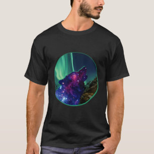 Camiseta Howling Wolf Northern Lights Aurora Borealis Alask