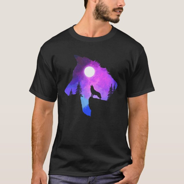 Camiseta Howling Wolf  Spirit Animal Moon Indigenous Native (Anverso)