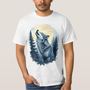 Camiseta Howling Wolf Under Moonlight