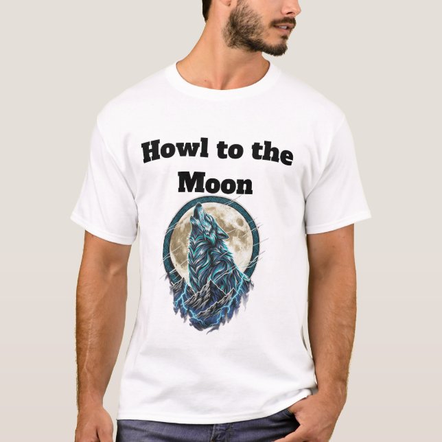 Camiseta Howling Wolf Under the Moon – Wild Spirit T-Shirt (Anverso)