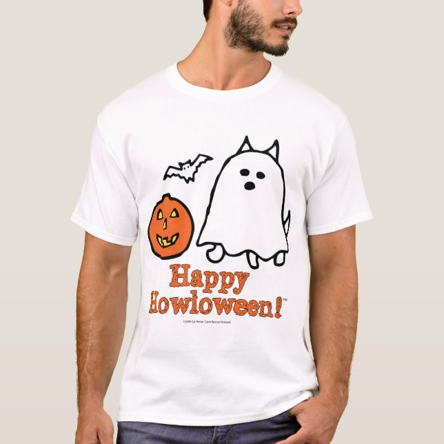 Camiseta Howloween feliz (fantasma) (Anverso)