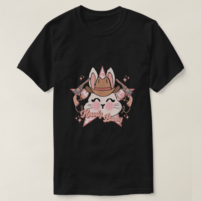 Camiseta Howny Cowboy Bunny Western Easter Day Retro Hombre (Diseño del anverso)