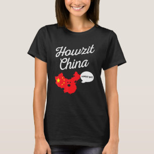 Camiseta Howzit China Map South Africa Dad Chiste
