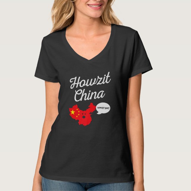 Camiseta Howzit China Map South Africa  Dad Joke (Anverso)