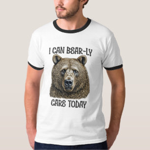 Camiseta Hoy Apenas Me Importa   Oso Pun Sarcástico