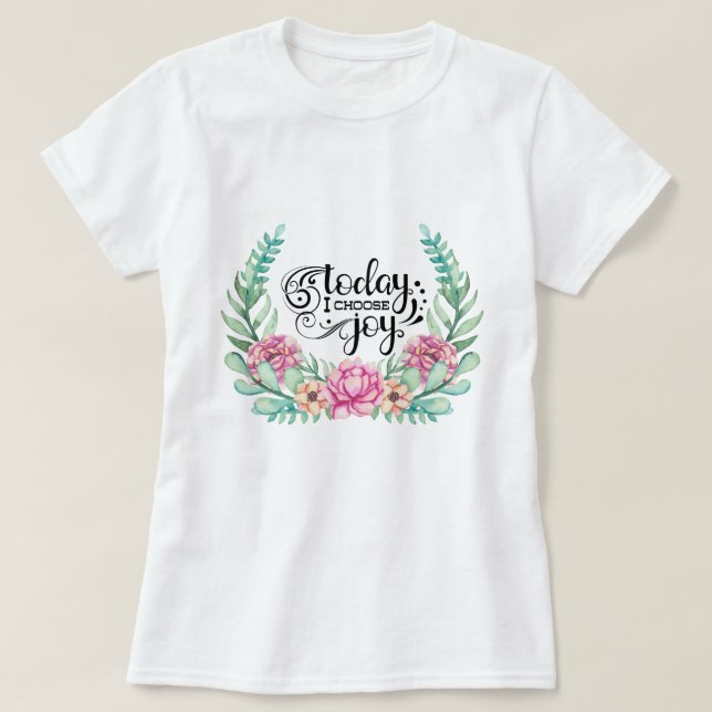 Camiseta Hoy Elijo Alegría | Floral (Diseño del anverso)