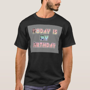 Camiseta Hoy es mi cumpleaños, bebé, arte rosado impreso