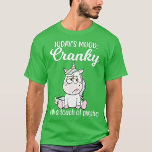 Camiseta Hoy Mood Cranky Con Un Típico Unico Unicornio