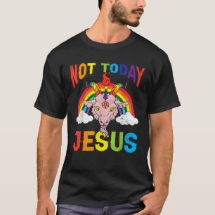 Camiseta Hoy no Jesucristo Gato Satánico Arcoiris Satanis