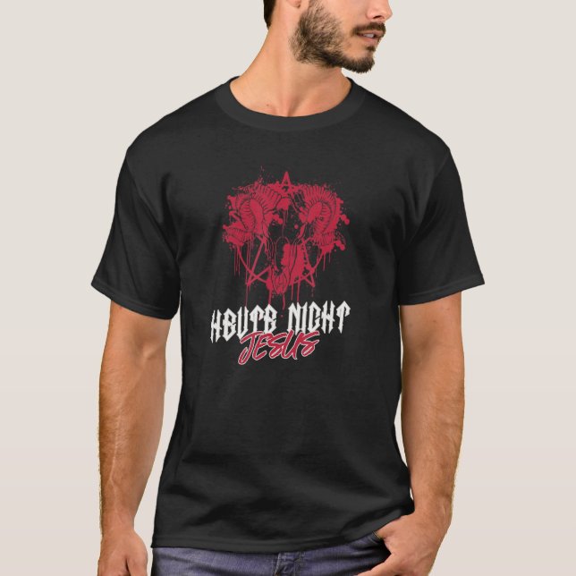 Camiseta HOY NO JESÚS Baphomet Satanás Occultism Antichris (Anverso)