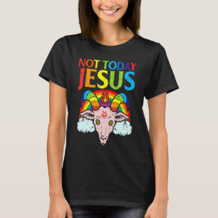 Camiseta Hoy No Jesús Satan Cabra Satánico Arcoíris Satanis
