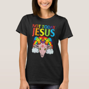 Camiseta Hoy No Jesús Satan Cabra Satánico Arcoíris Satanis