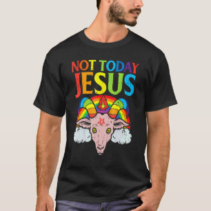Camiseta Hoy No Jesús Satan Cabra Satánico Arcoíris Satanis