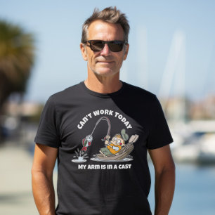 Camiseta Hoy no puedo trabajar, mi brazo está en una pescad