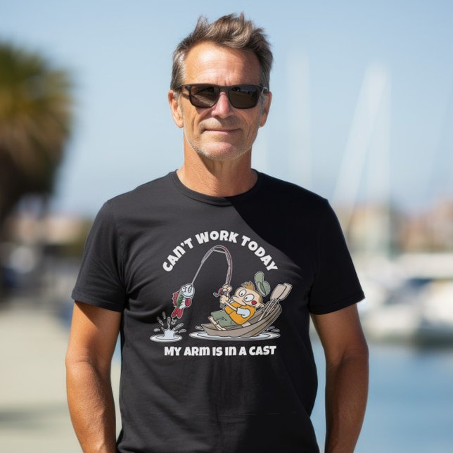 Camiseta Hoy no puedo trabajar, mi brazo está en una pescad (Subido por el creador)