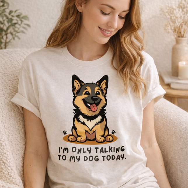 Camiseta Hoy Solo Hablo con Mi Perro – Amante de Perros Div (Funny dog lover tee for introverts who prefer dogs over people. Cute, comfy, and relatable.)