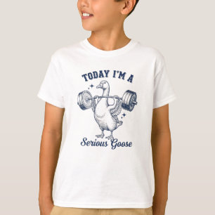 Camiseta Hoy soy un Ganso serio Divertido Levantando Pesas