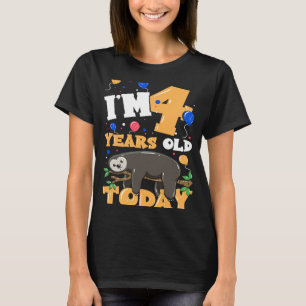 Camiseta Hoy tengo 4 años, Lazy Sloth Cumpleaños Appare