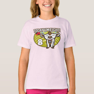 Camiseta ¡Hoy tengo ocho años! Cute Cow