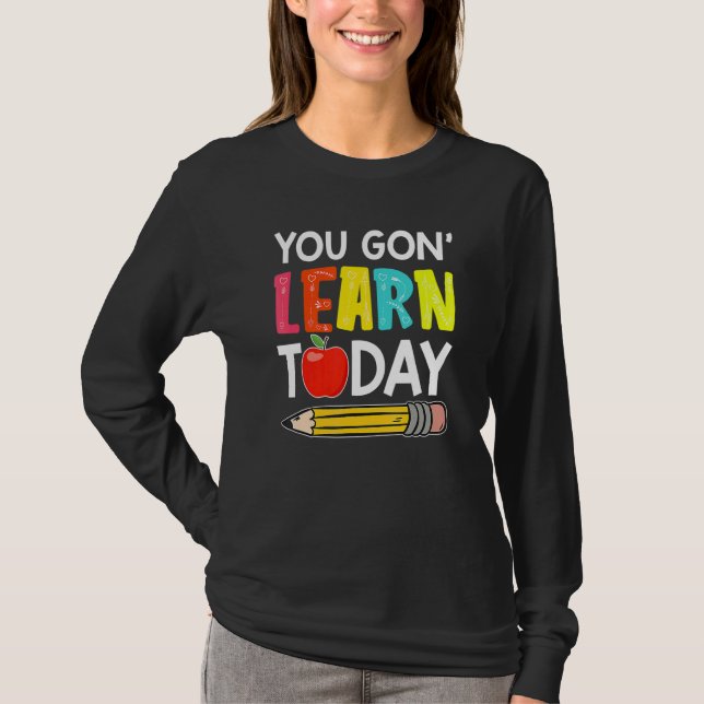 Camiseta Hoy vas a aprender  Primer día de clase Profesor (Anverso)