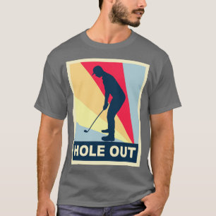 Camiseta hoyo fuera del retro de golf
