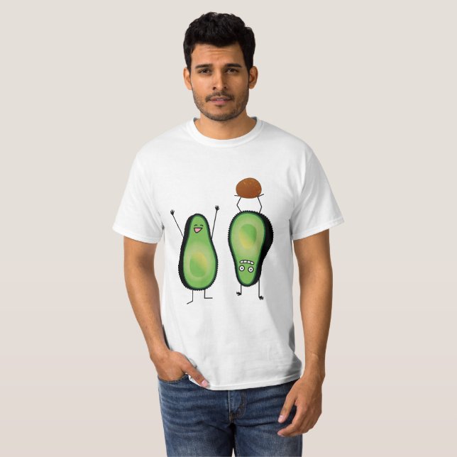 Camiseta Hoyo verde divertido del handstand del aguacate (Anverso completo)
