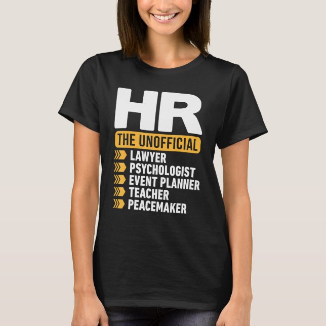 Camiseta HR The Unofficial Lawyer Psychologist Event Planne (Anverso)