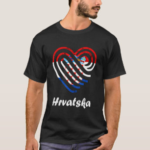 Camiseta Hrvatska Bandera Croata Corazón de Croacia Orgullo