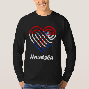 Camiseta Hrvatska Bandera Croata Corazón de Croacia Orgullo