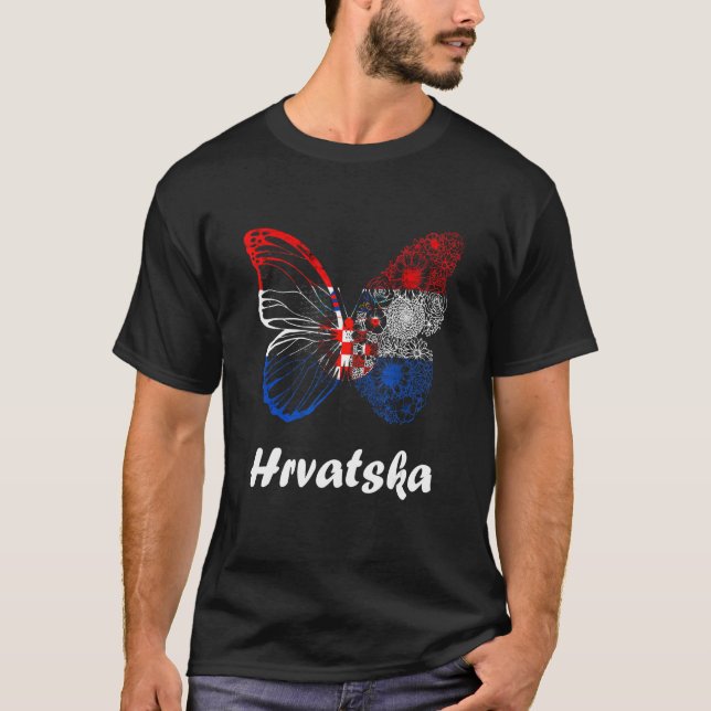 Camiseta Hrvatska Butterfly Croacia Raíces croatas (Anverso)