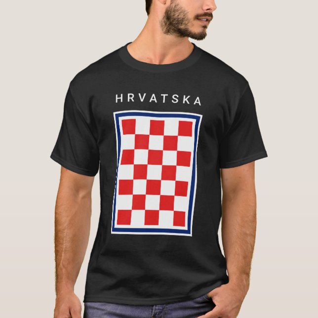 Camiseta Hrvatska Checker Azul Frontera (Anverso)