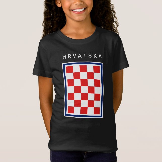 Camiseta Hrvatska Checker Blue Border (Anverso)