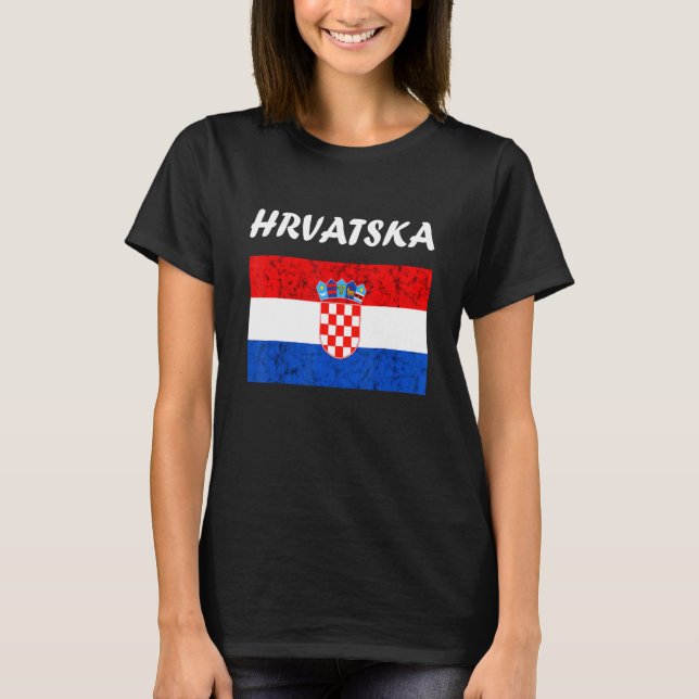 Camiseta Hrvatska Croacia Croacia Raíces croatas Bandera cr (Anverso)