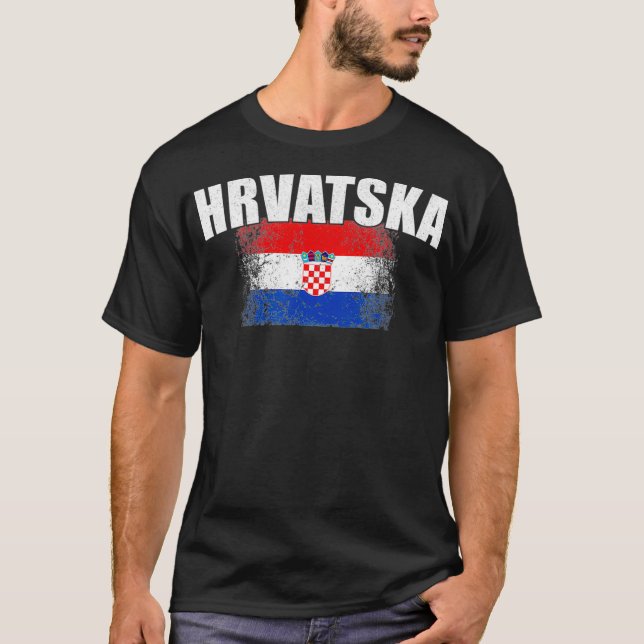Camiseta Hrvatska Croacia Rota la cosecha de la bandera cro (Anverso)