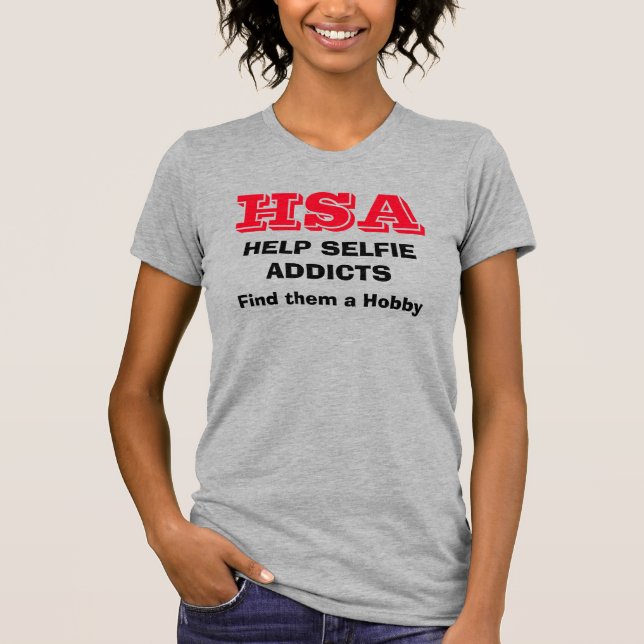 Camiseta "HSA - Ayude a los adictos a selfie - Encuéntrales (Anverso)